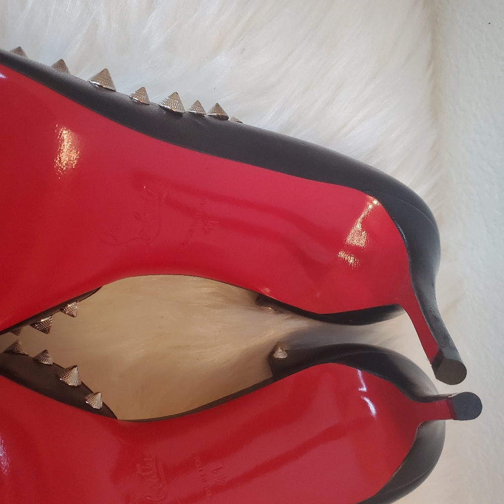 Christian Louboutin IRISHELL 85 NAPPA SHINY BK65 BLACK/SILVER (size 41) - Picture 7 of 9